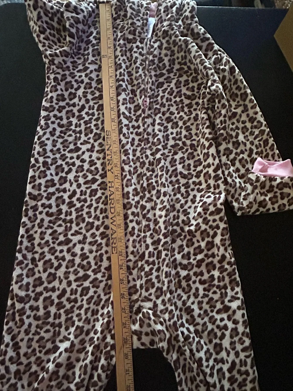Kids Leopard Print Cat One Piece Sleeper Hood Ears XL (14) Childrens Place